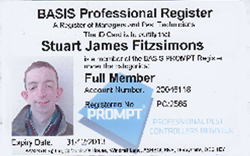 BASIS PROMPT registration certifies that our technicians have received a high standard of training  (RSPH Pest Management Level 2  is a required  qualification  to join) but also to remain on the register our technicians must be prepared to spend time keeping up-to-date through Continuing Professional Development (CPD).